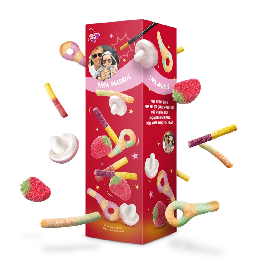 Red Band Weingummi in personalisierter Geschenkbox - Magischer Partymix Red Band Weingummi in personalisierter Geschenkbox - Magischer Partymix