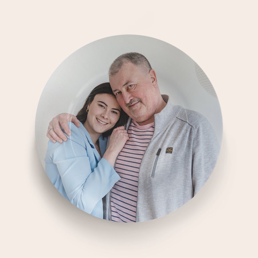 Prato personalizado - Dia do pai Placa do Dia dos Pais impressa com uma foto personalizada de pai e filha para surpreender seu pai