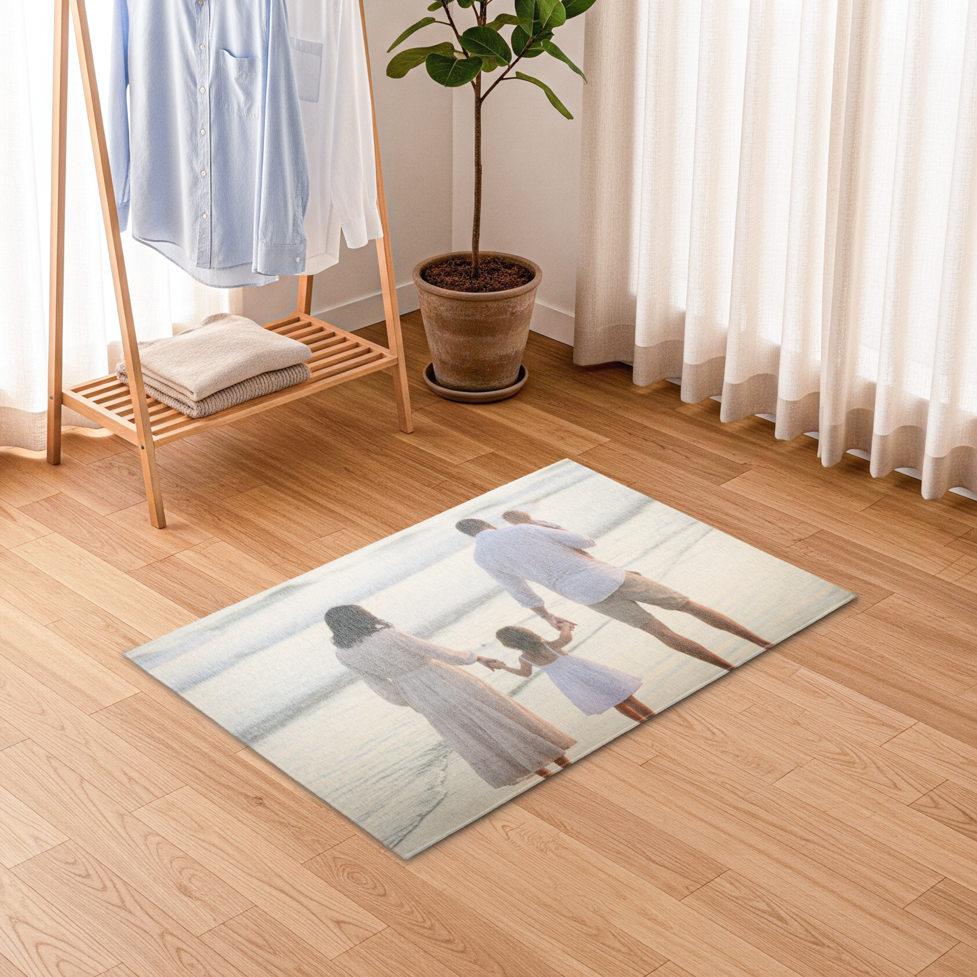 Personlig teppe - 122 x 75 cm med et trykt familiebilde. Tilpass teppet med ditt eget bilde.