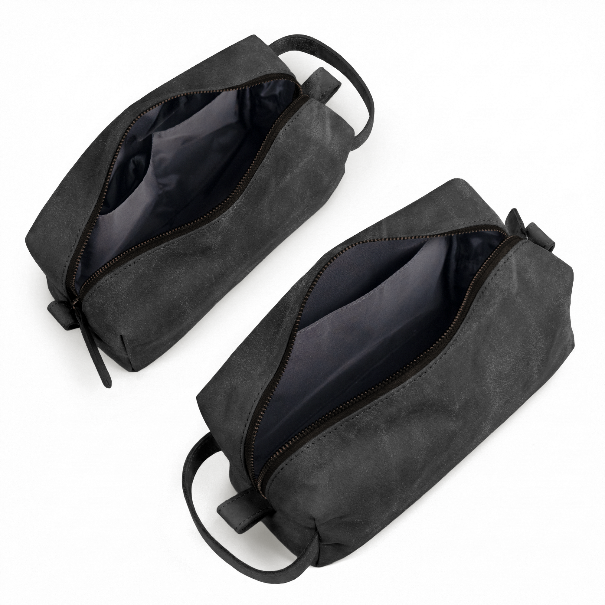 Kaiverrettu nahkainen toalettilaukku