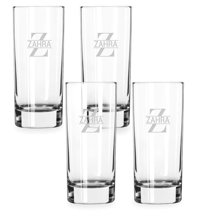 Personalised highball glass - Engraved - 4 pcs