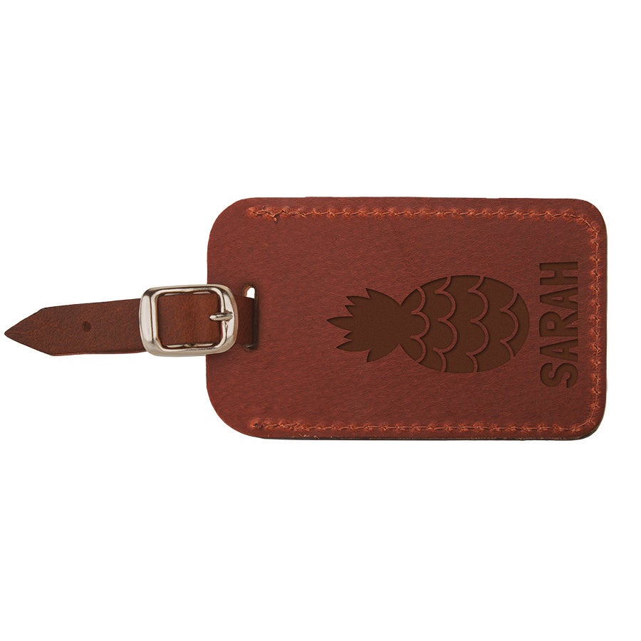 Leather luggage tag