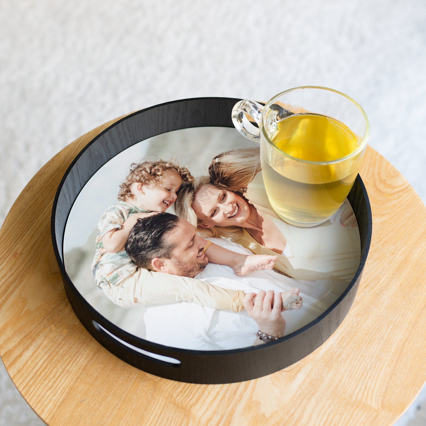 Personalised serving tray - Round - Black - 30 cm