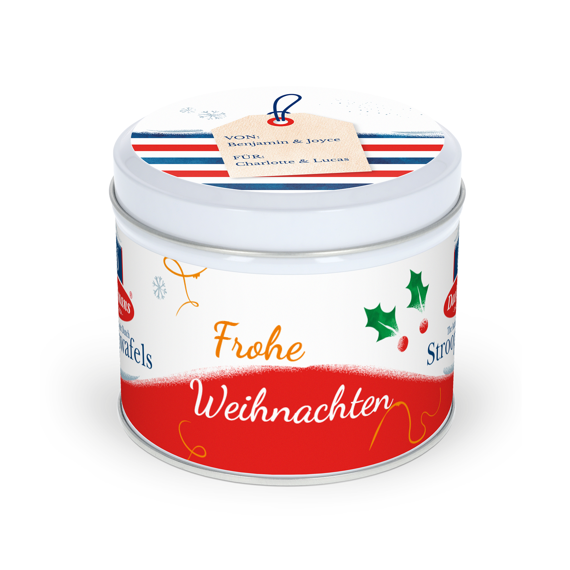 Stroopwafel Dose mit bedrucktem Deckel - Rund