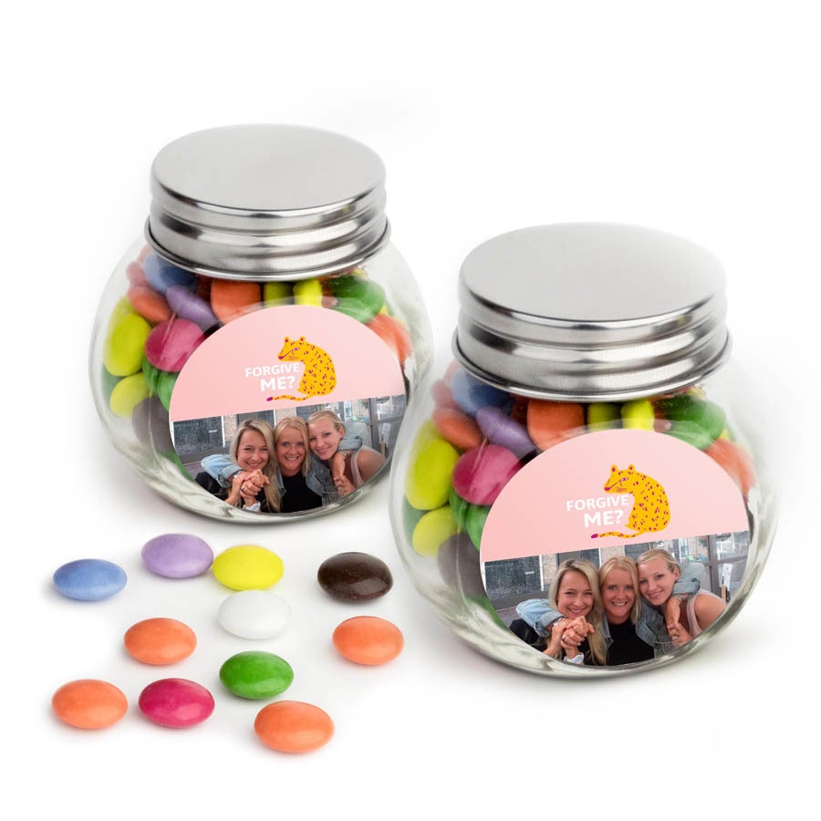 Personalised Mini Glass Jar Favours with Chocolates