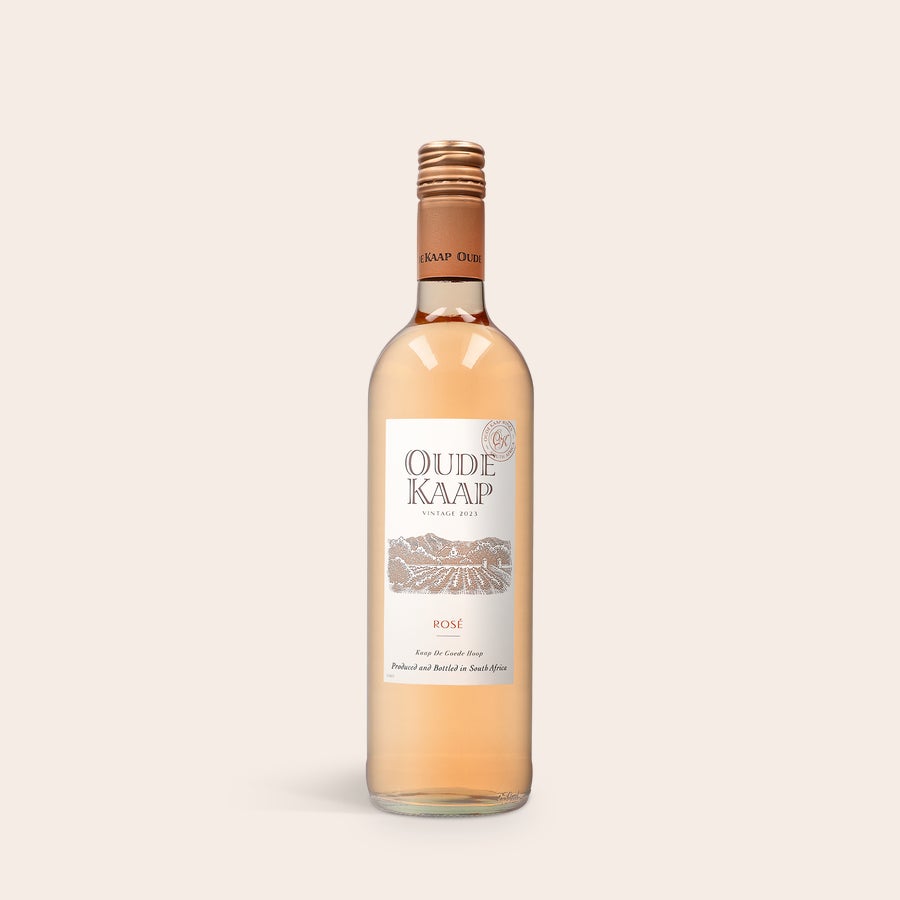 Oude Kaap Rosé Egy palack Oude Kaap rosé bor személyre szabott, gravírozott díszdobozban.