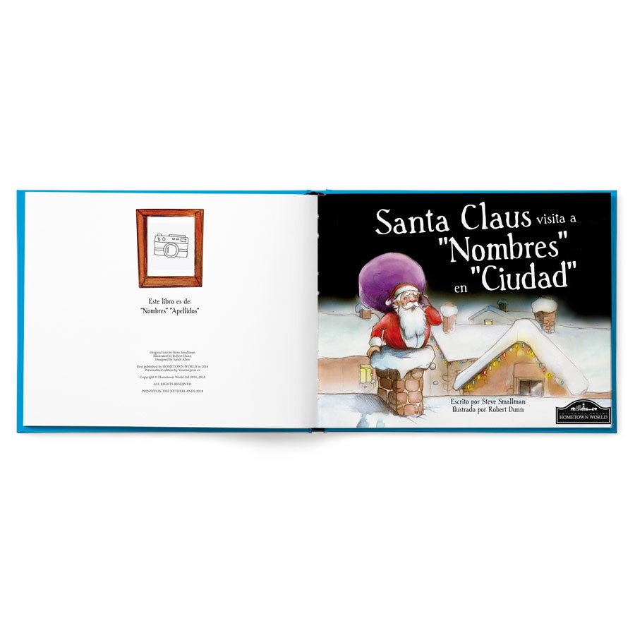 Libro de Navidad con nombre - Santa Claus viene de visita - Tapa dura