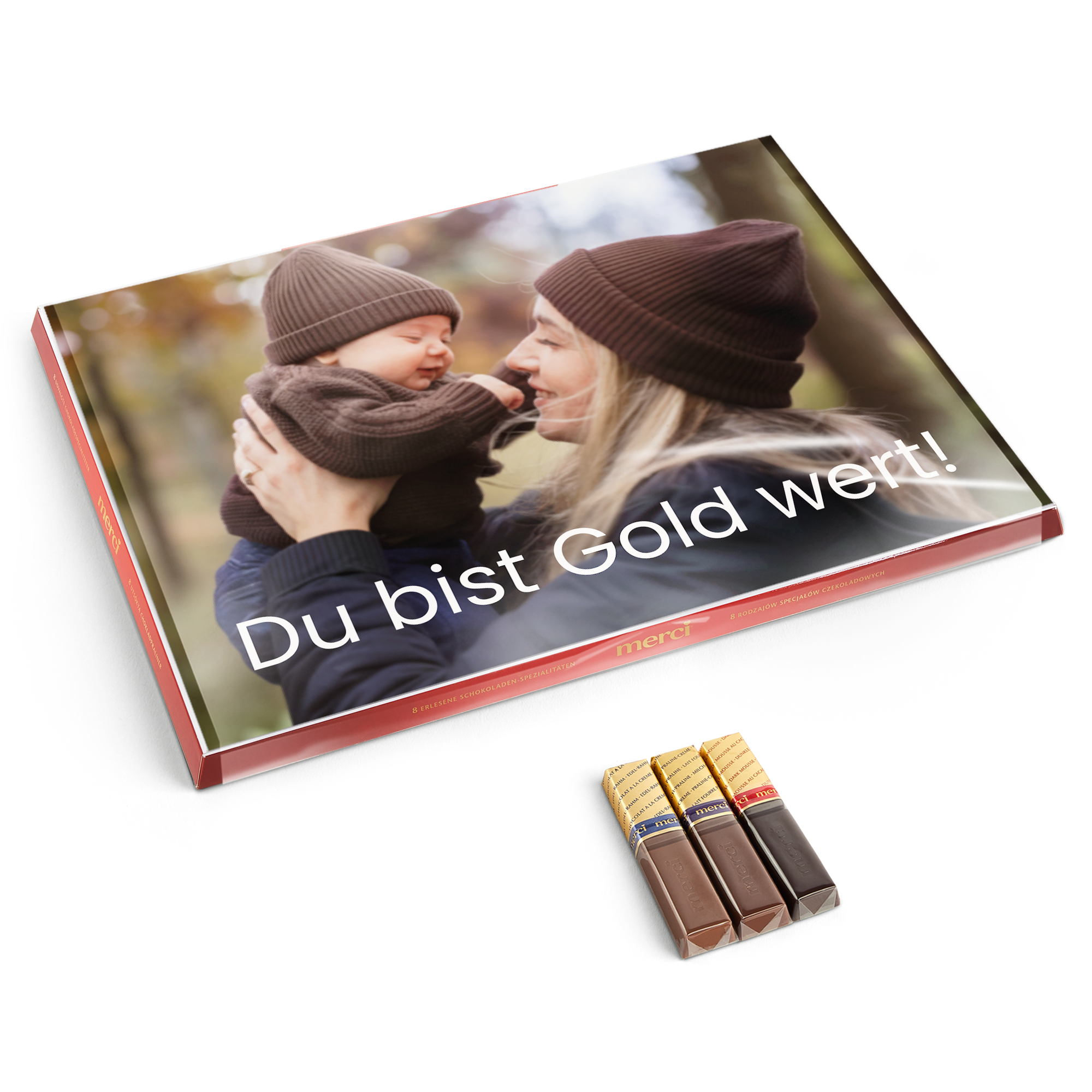 Personalisierte Merci Schokolade - Mit Grußkarte