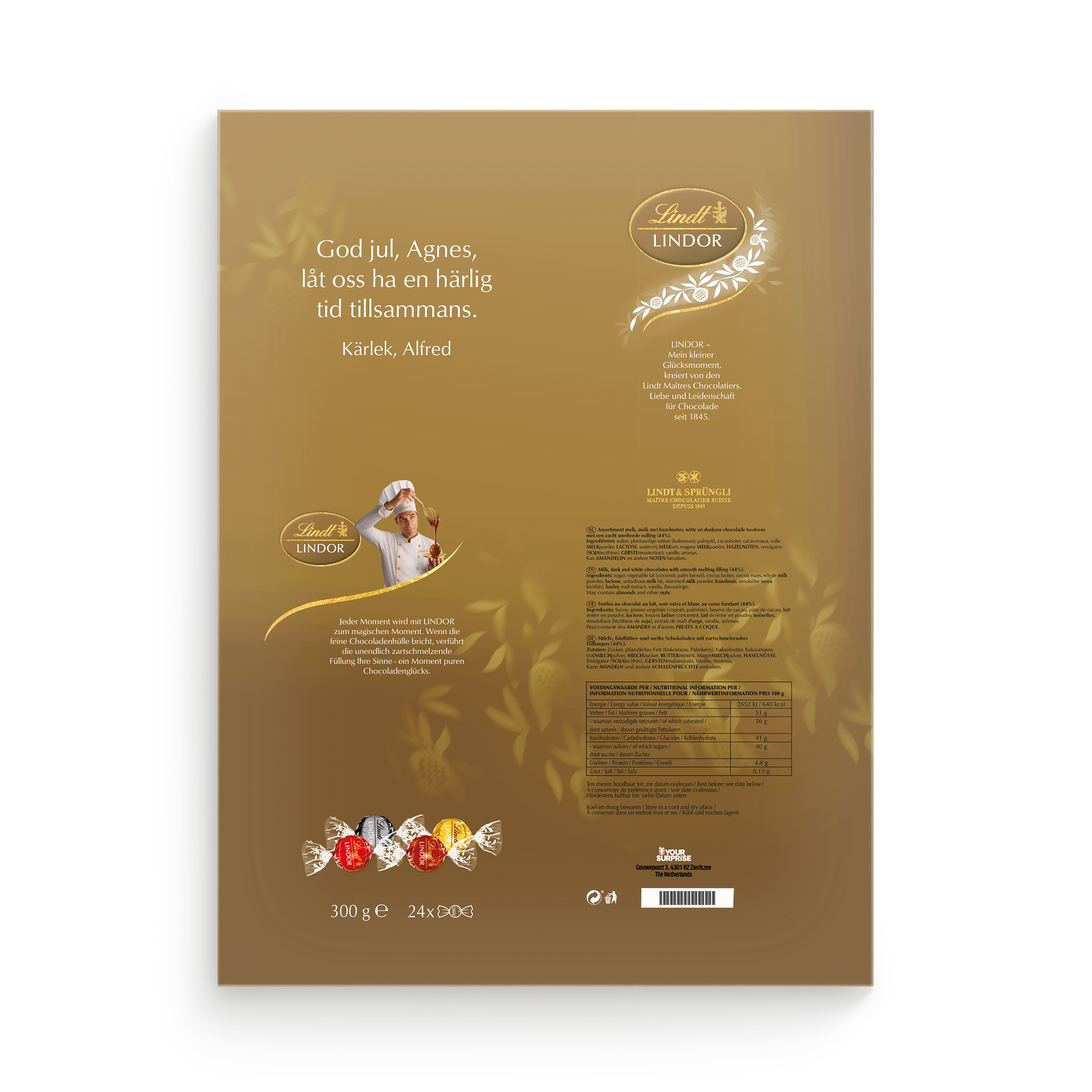 Personlig Lindt Lindor Assorti Mix adventskalender