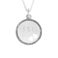 Collier prénom gravé argent - Rond coeurs entaillés