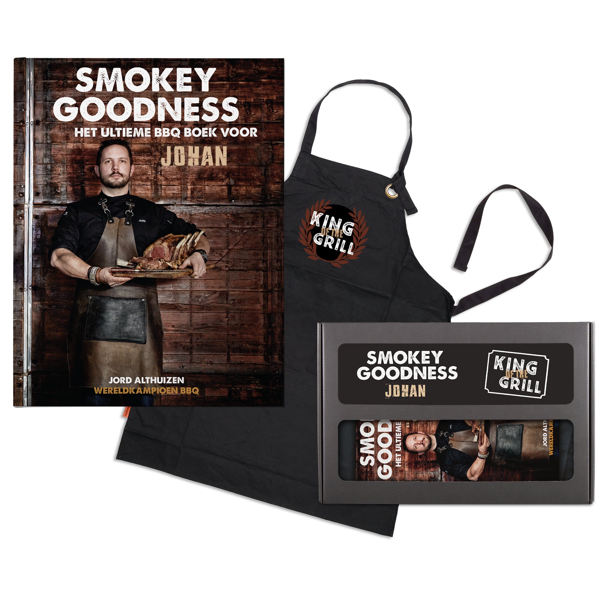 Smokey Goodness BBQ boek met naam en foto Cadeaupakket