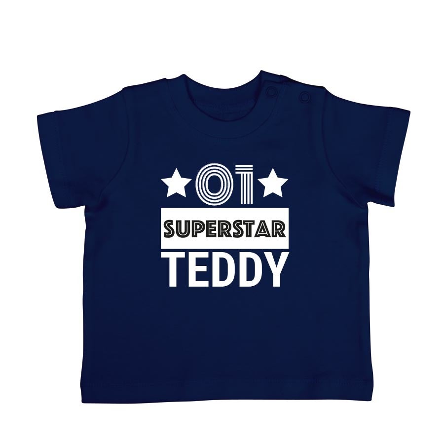 Personalised Baby T-shirt - Short sleeve - Navy - 62/68