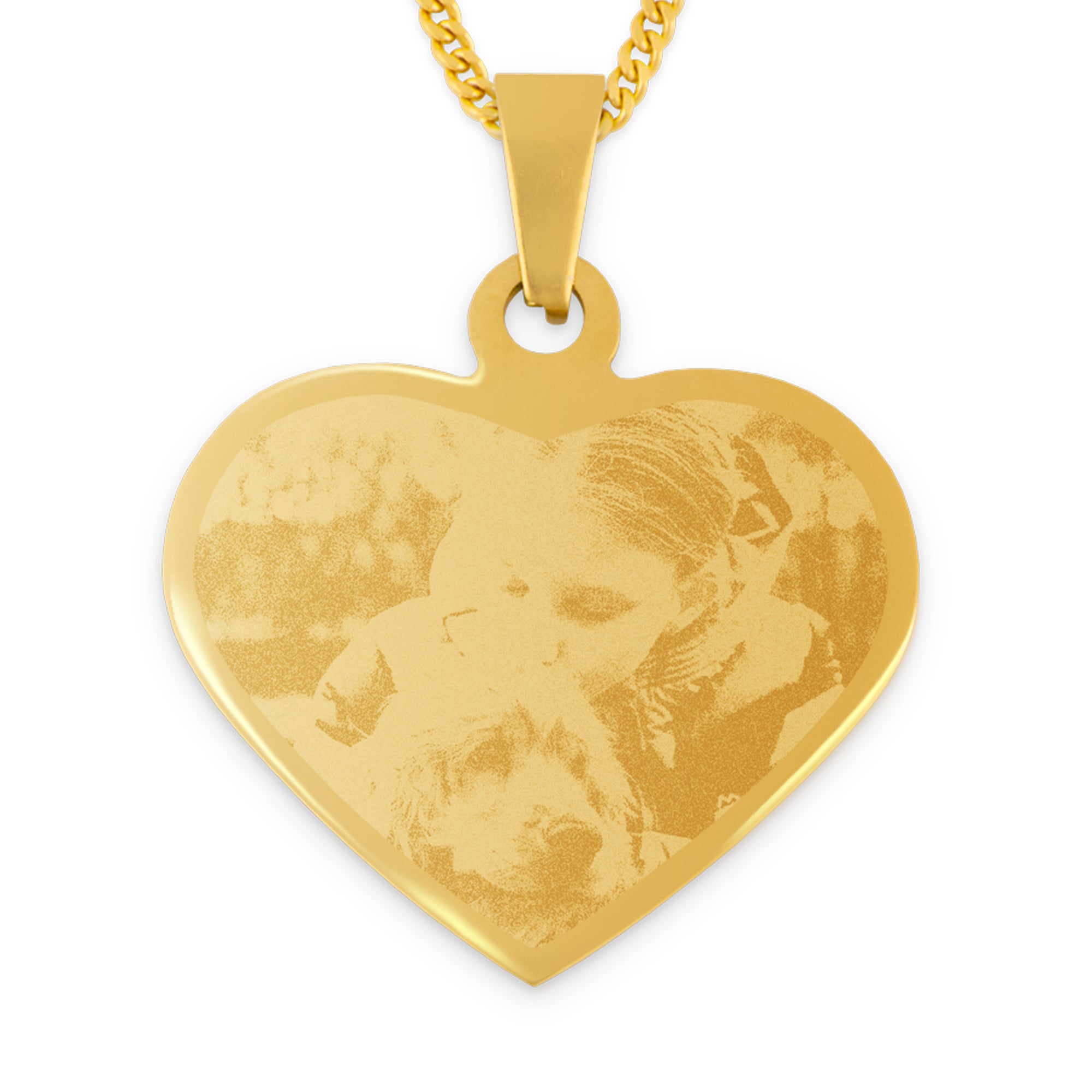 Hart ketting met foto - goud