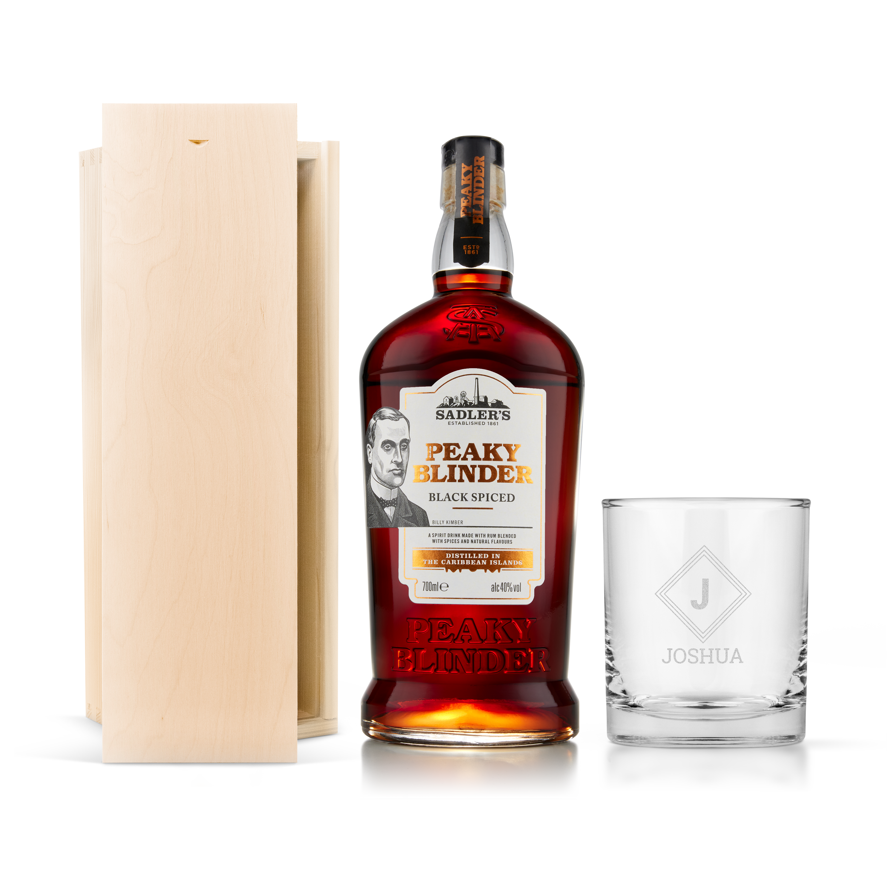 Peaky Blinders rumpakket - met gegraveerd glas