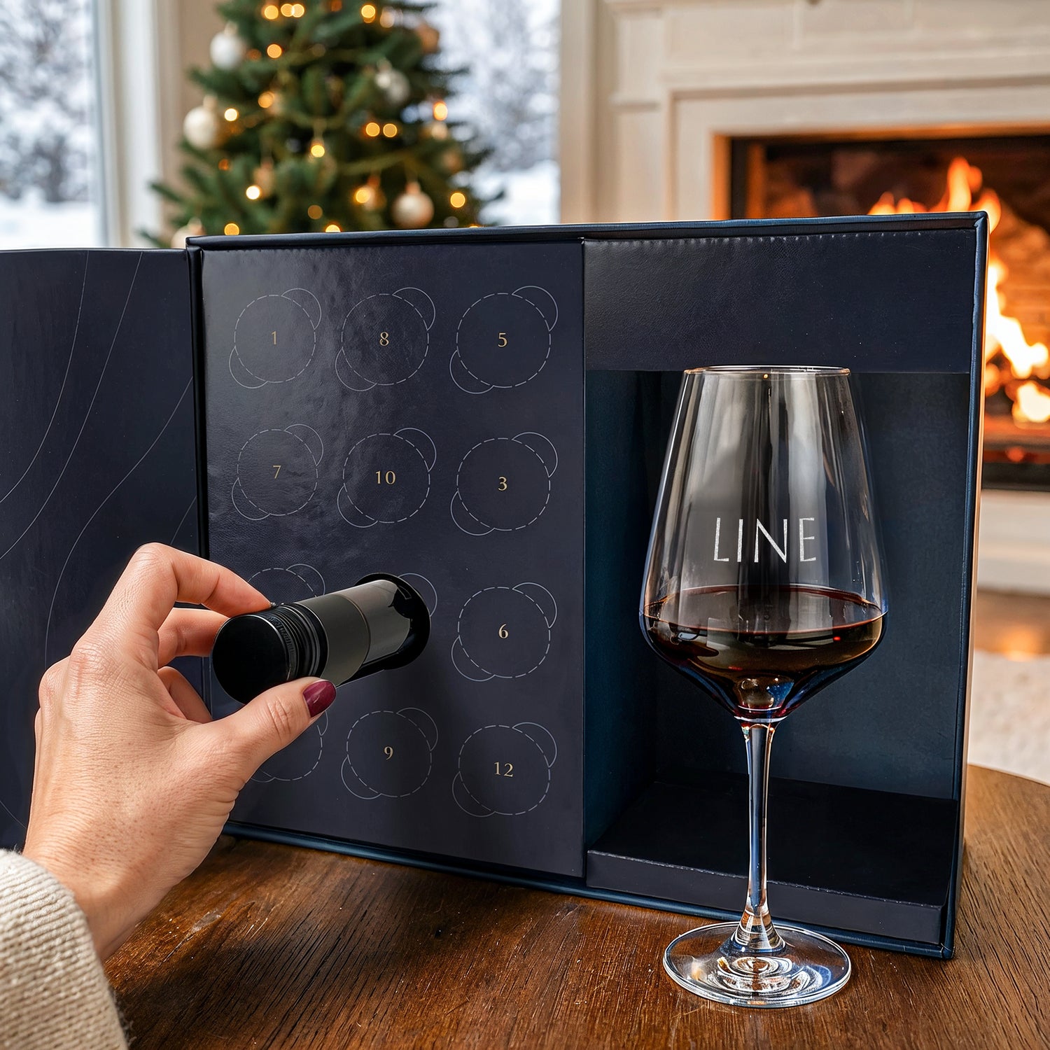 Personlig vinkalender - med indgraveret glas