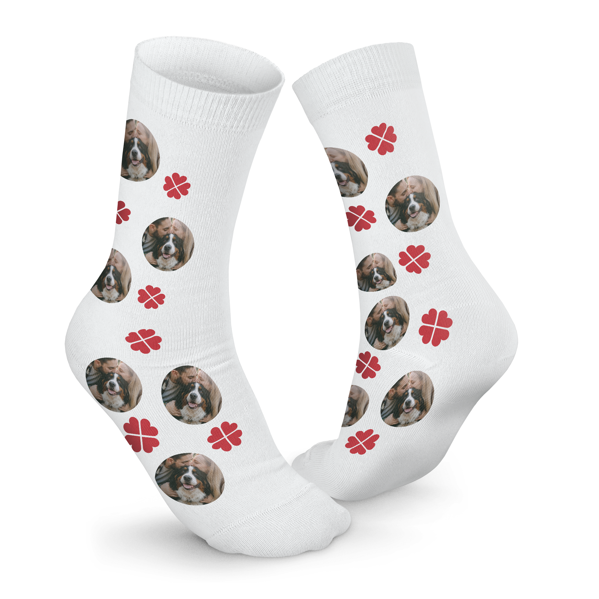 Meias personalizadas com mensagens de amor