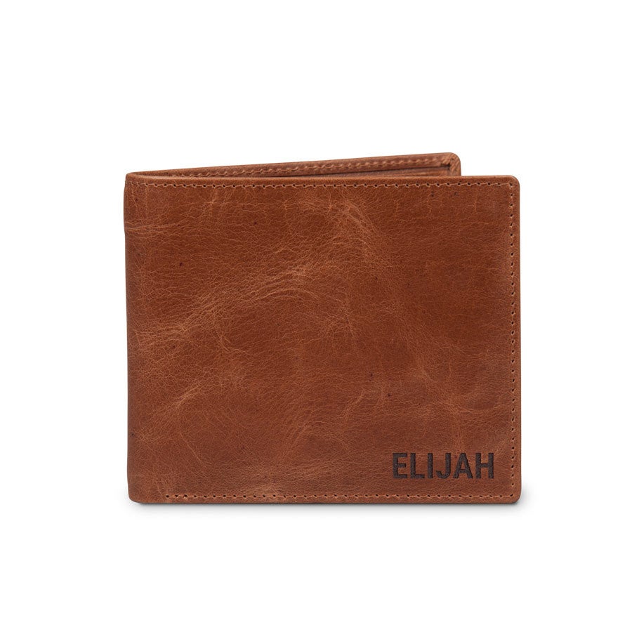 Personalised leather wallet - Engraved