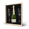 Gepersonaliseerde champagne - Rene Schloesser met glazen