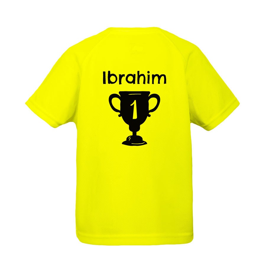 Sportshirt bedrukken - Kind - 10 jaar (geel) Sportshirt bedrukken - Kind - 10 jaar (geel)