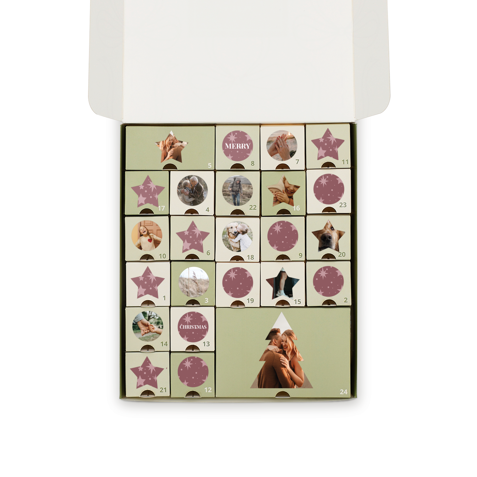 Calendario dell'avvento fai da te personalizzato - S - 19 x 22 x 4,1 cm