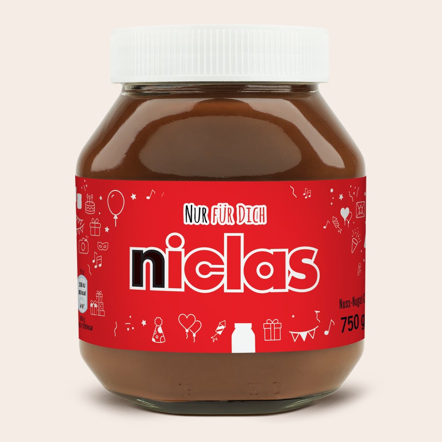 Personalisiertes nutella®-Glas Personalisiertes nutella Glas, bedruckt mit dem Namen