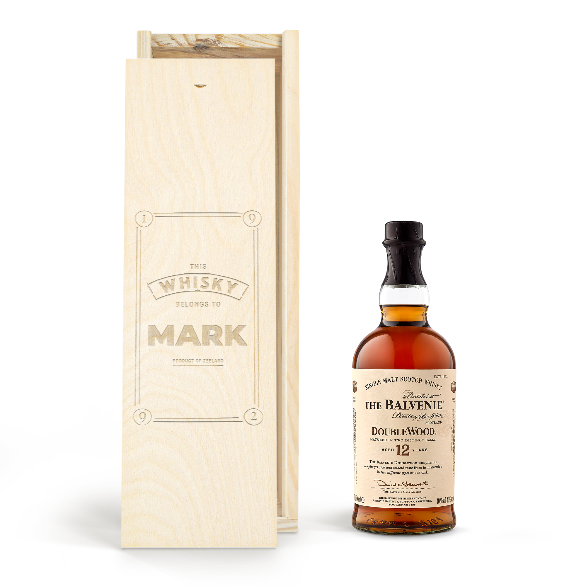 The Balvenie whiskey in kist personaliseren