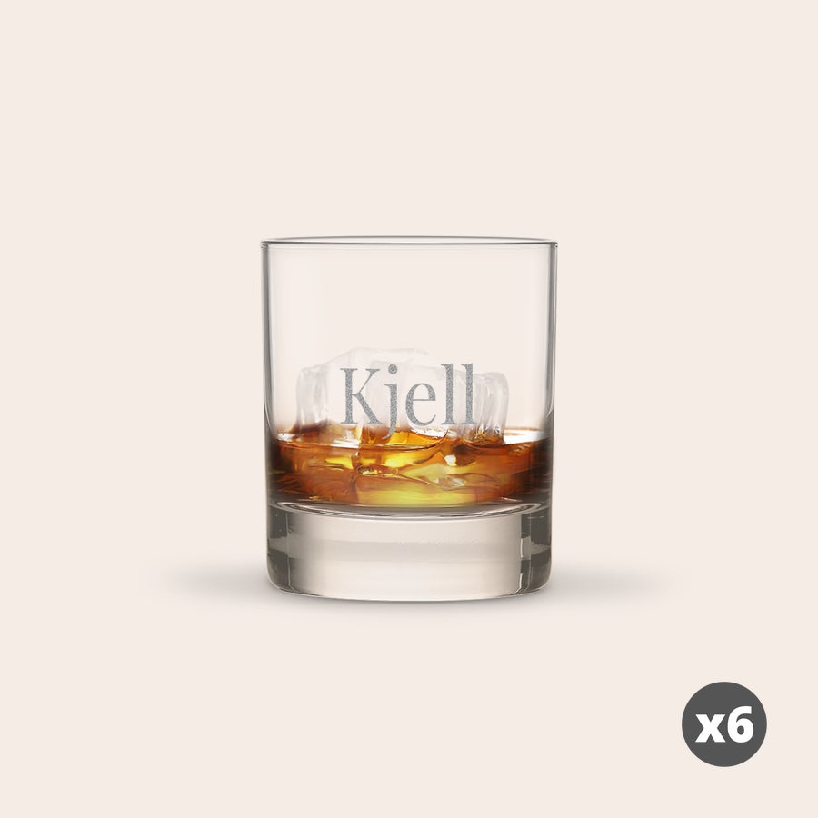 Graverat tumblerglas  - 6 Graverat tumblerglas  - 6