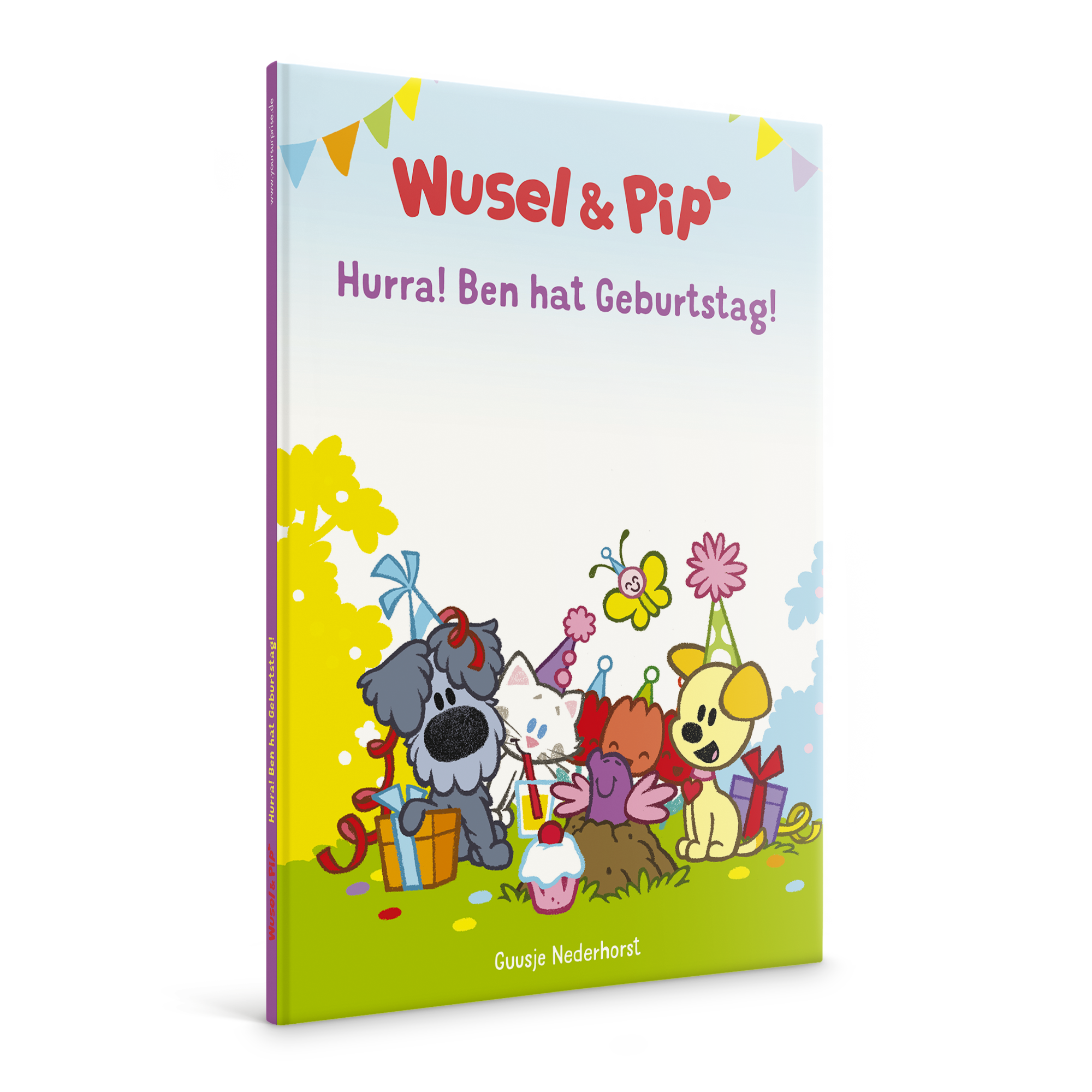 Personalisiertes Kinderbuch - Wusel & Pip - Geburtstag - XL Hardcover mit Ben auf dem Cover, individualisierbar.