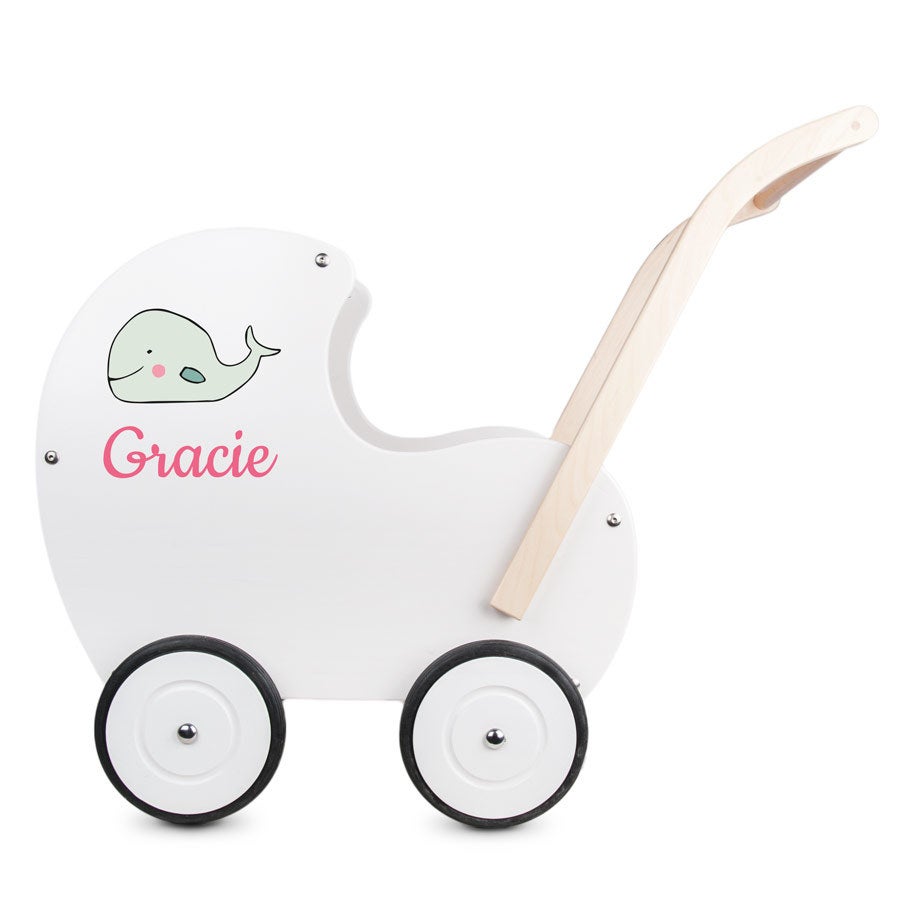 Personalised wooden toys - Baby stroller - Beech