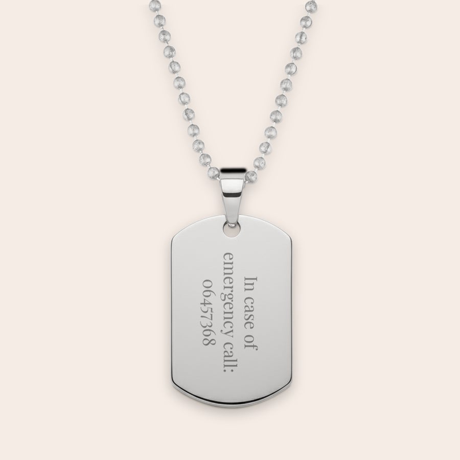 Dogtag halskæde med indgravering Dogtag halskæde med indgravering