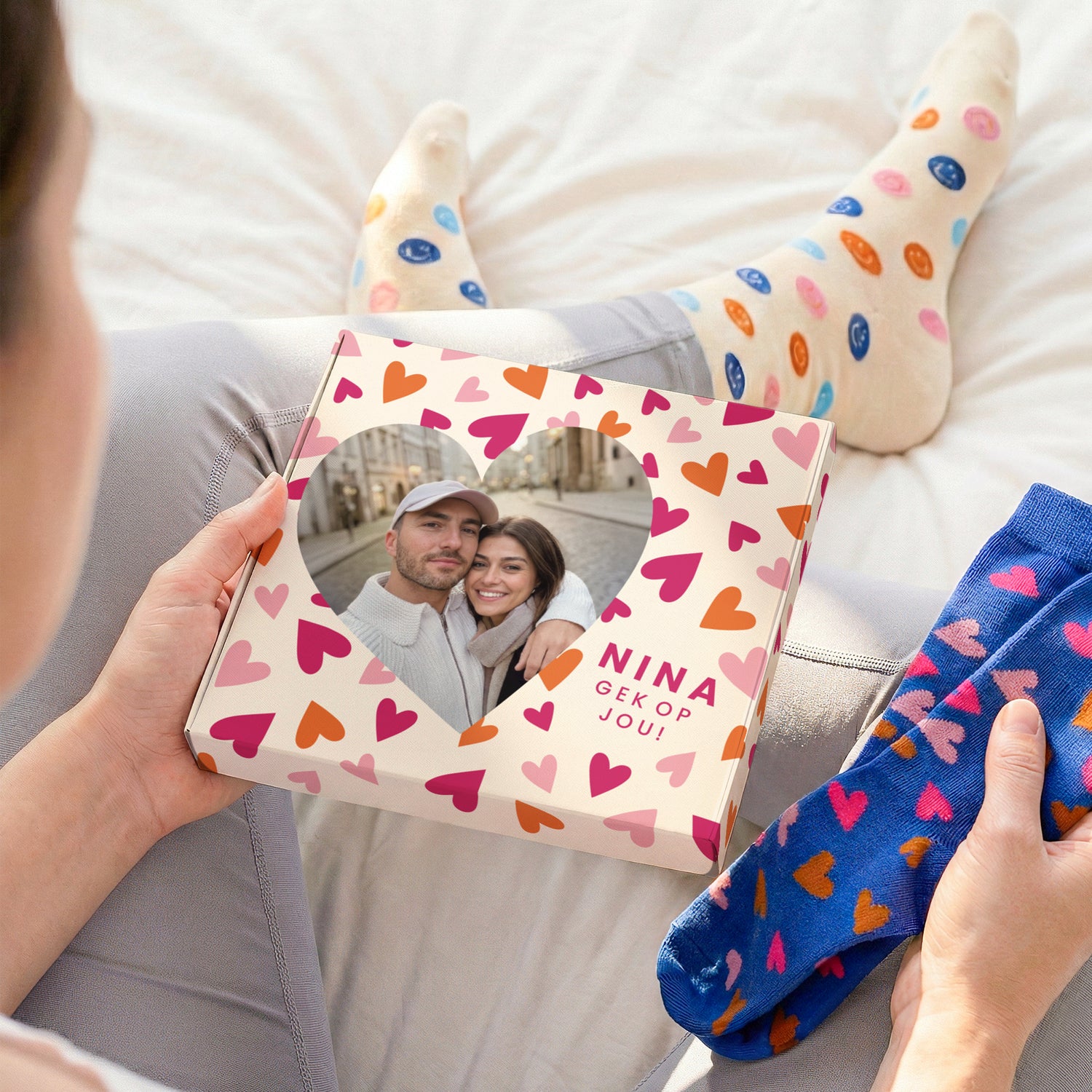 Sokken giftbox personaliseren - 2 paar sokken - 39-42
