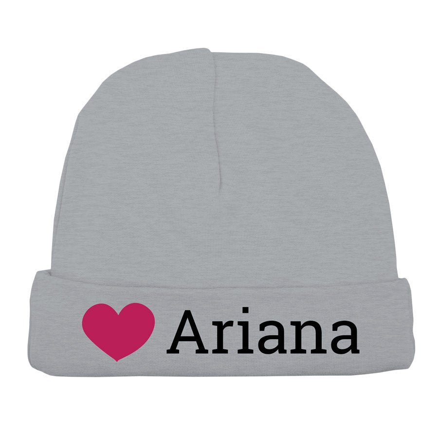 Beanie personalizat pentru bebeluși - Gri