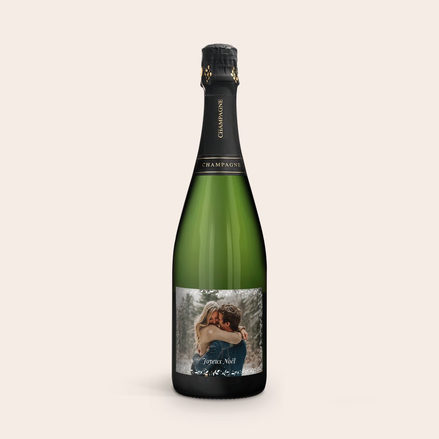 Champagne personnalisé - René Schloesser - 750ml Bouteille de champagne personnalisé avec étiquette photo "Joyeux Noël" pour célébrer chaque occasion