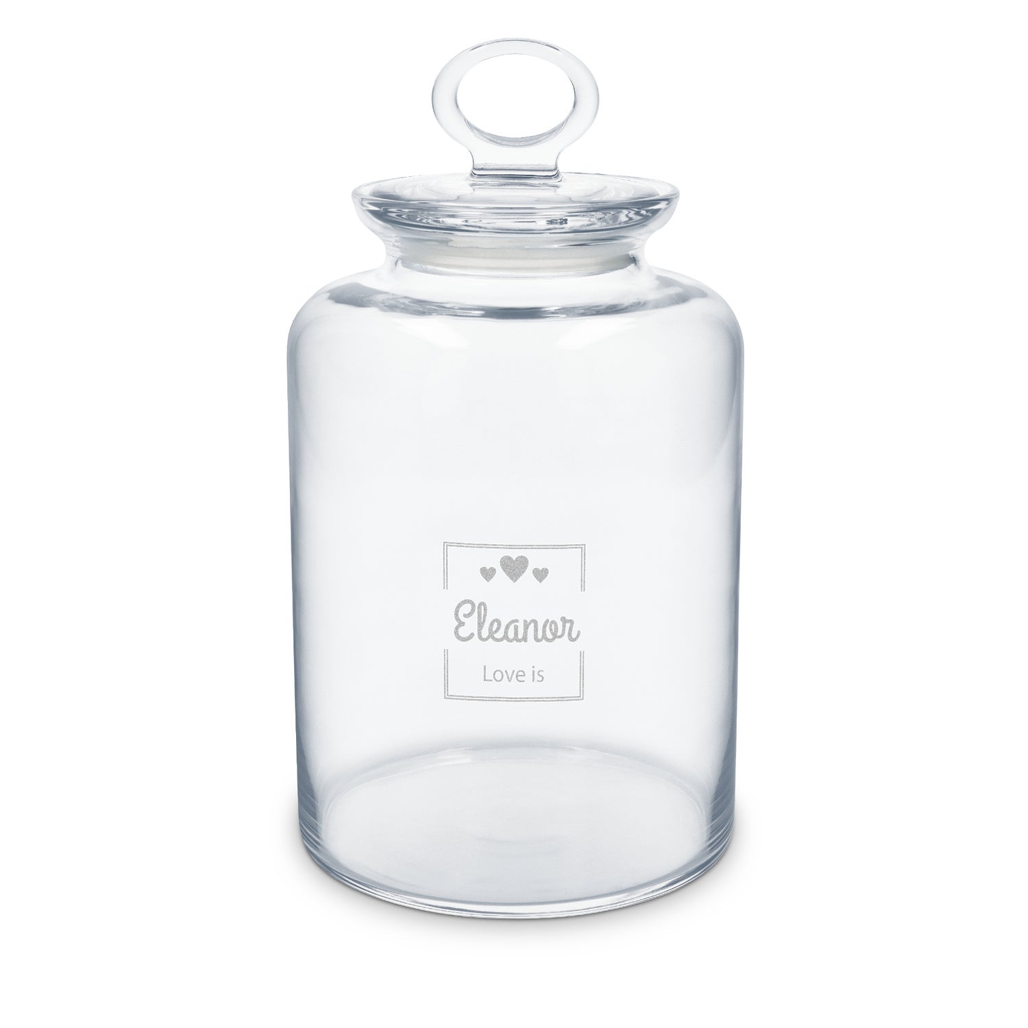 Henkilökohtainen kaiverrettu ilmatiivis lasipurkki