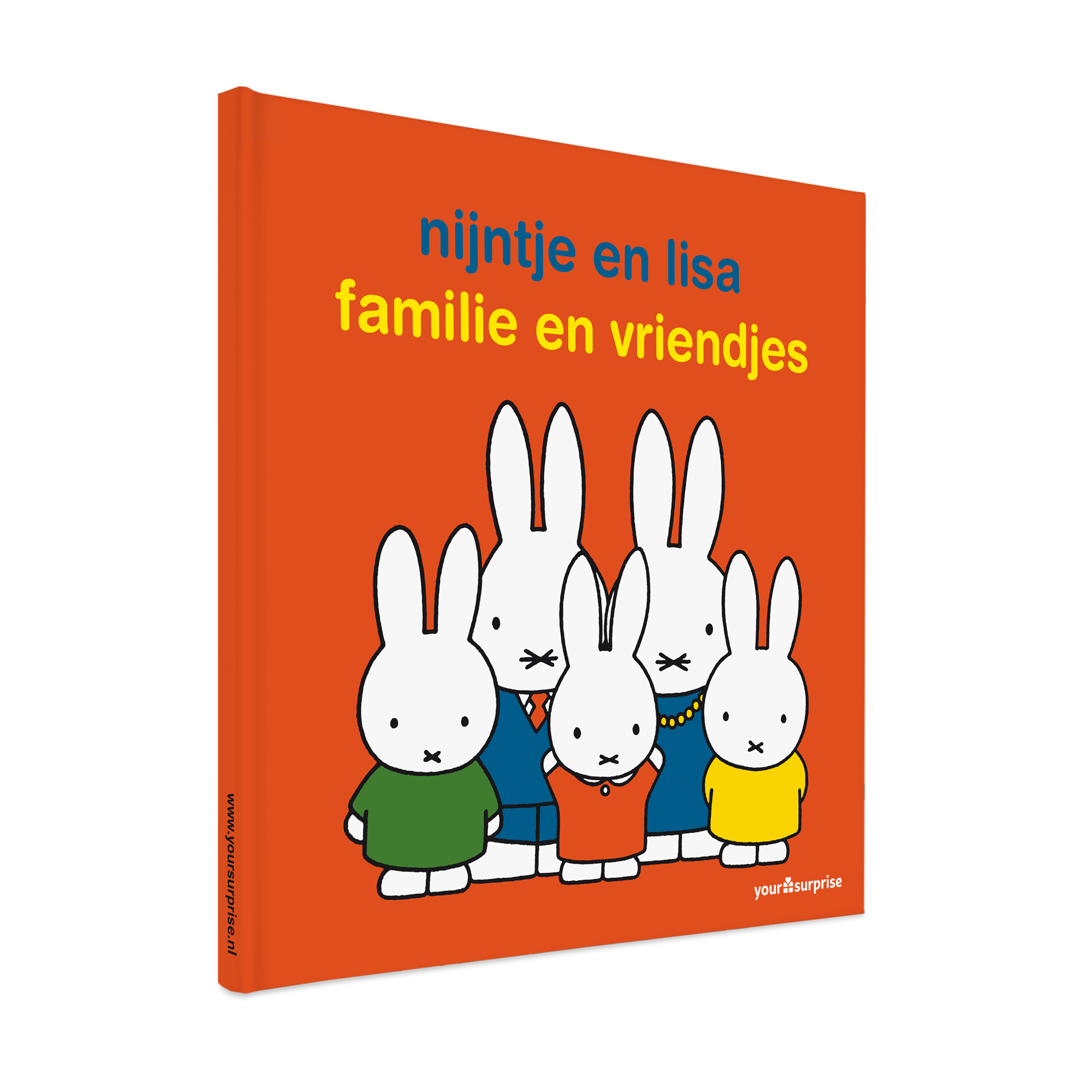 Nijntje fotoboek gepersonaliseerd met eigen foto's, titel Nijntje en Lisa familie en vriendjes, dit nijntje boek tovert een lach op het gezicht van jouw kindje!