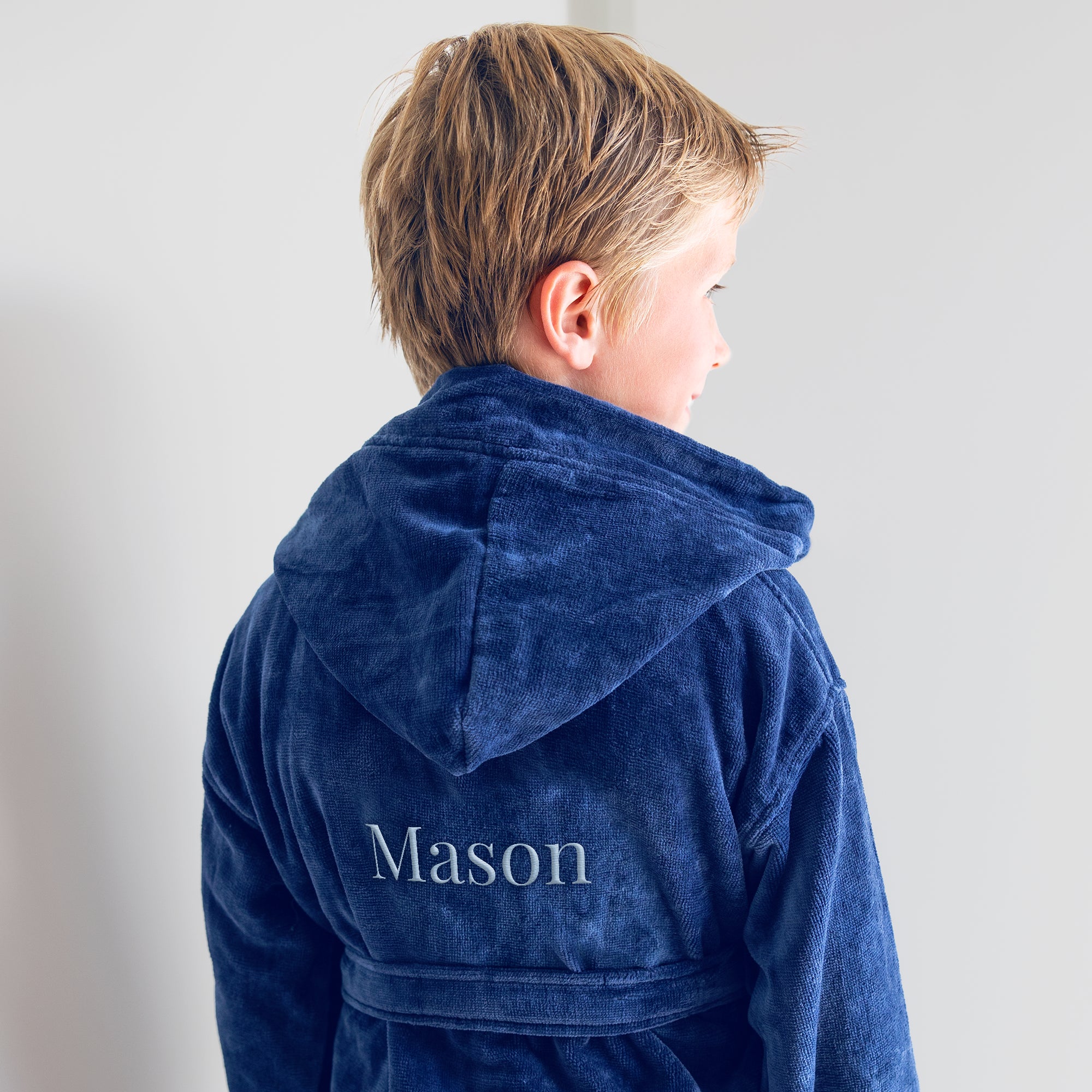 Personalised kids bathrobe - Blue - 6-8 yrs