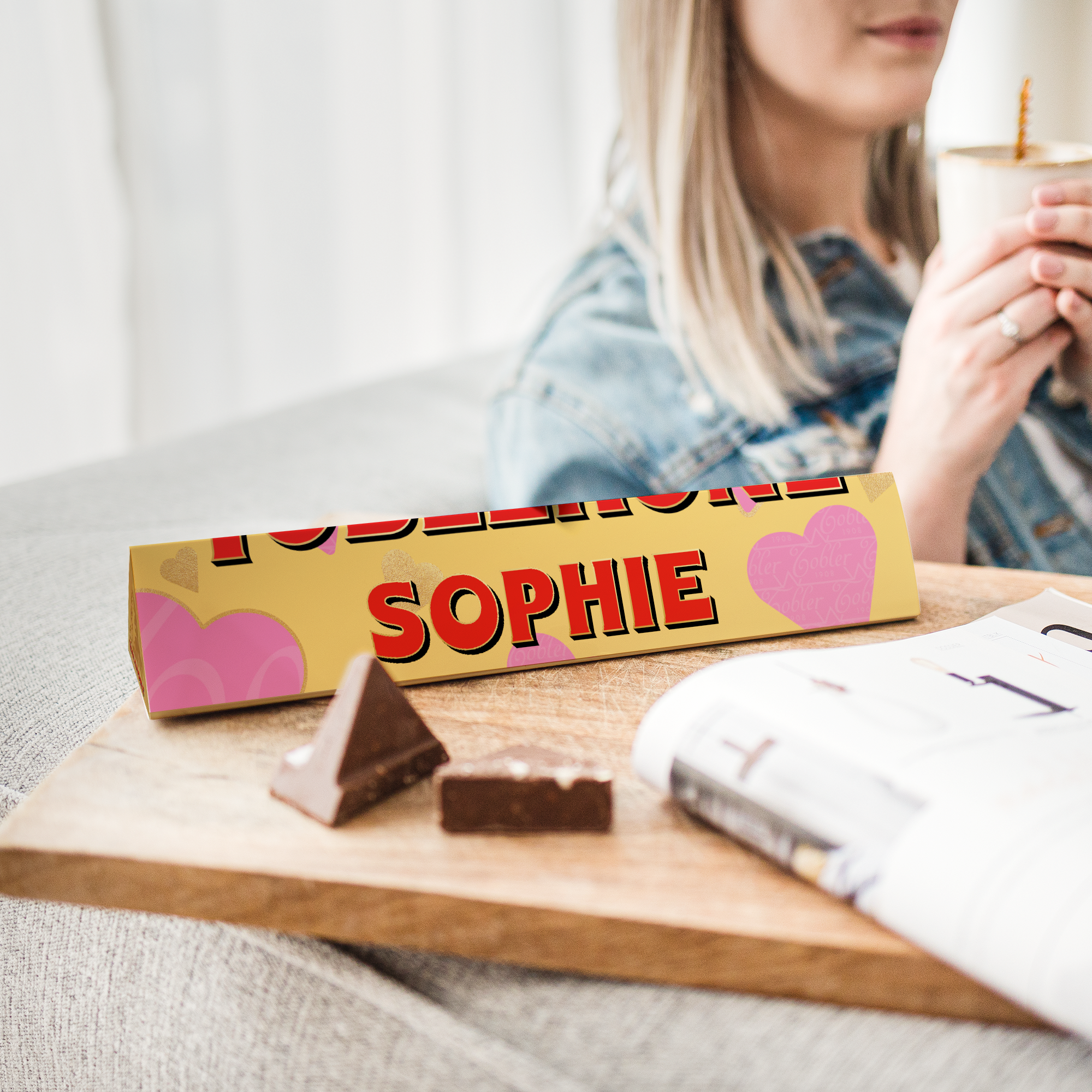 Bară Toblerone personalizată, imprimată cu numele 