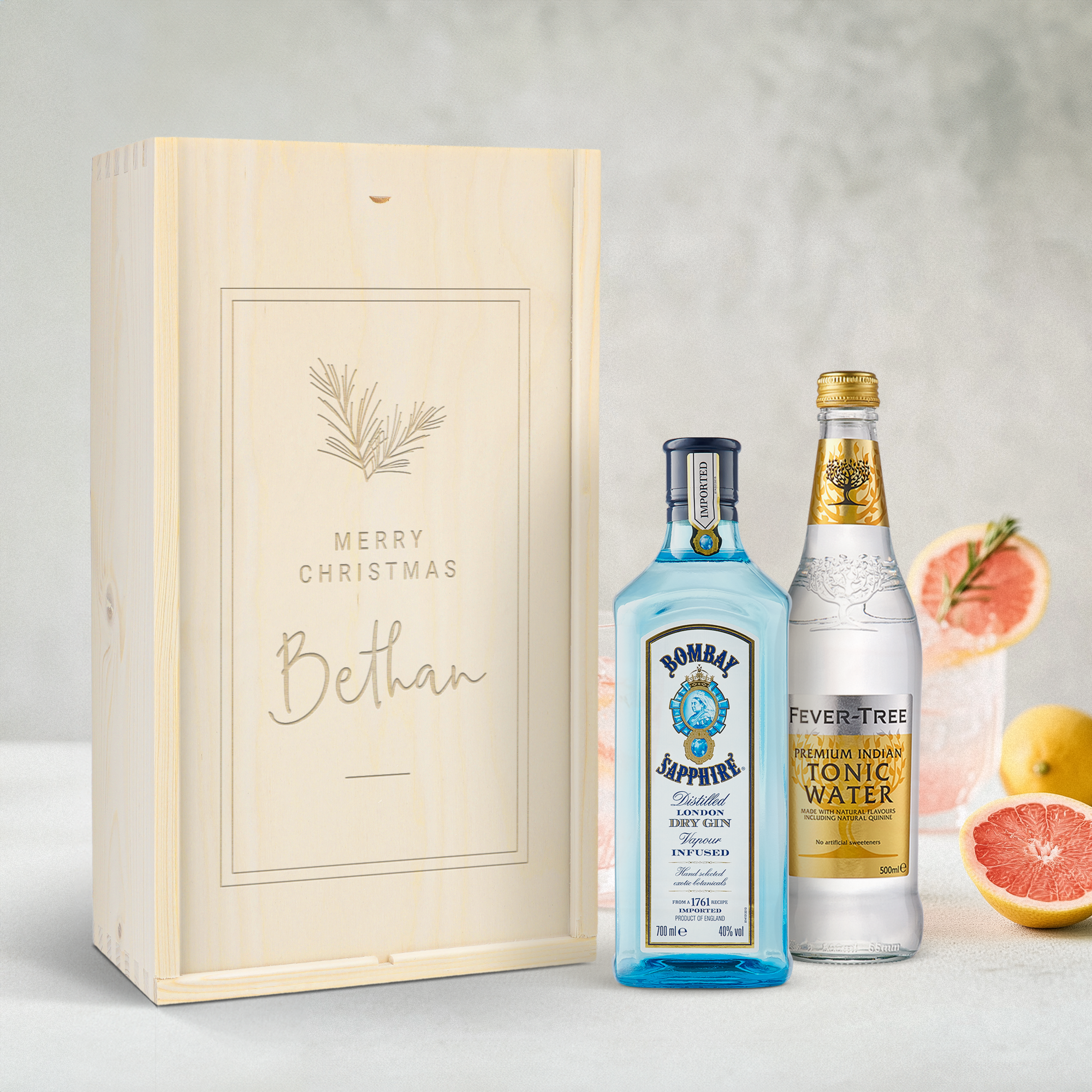 Personalised Gin & Tonic Gift Set - Bombay Sapphire