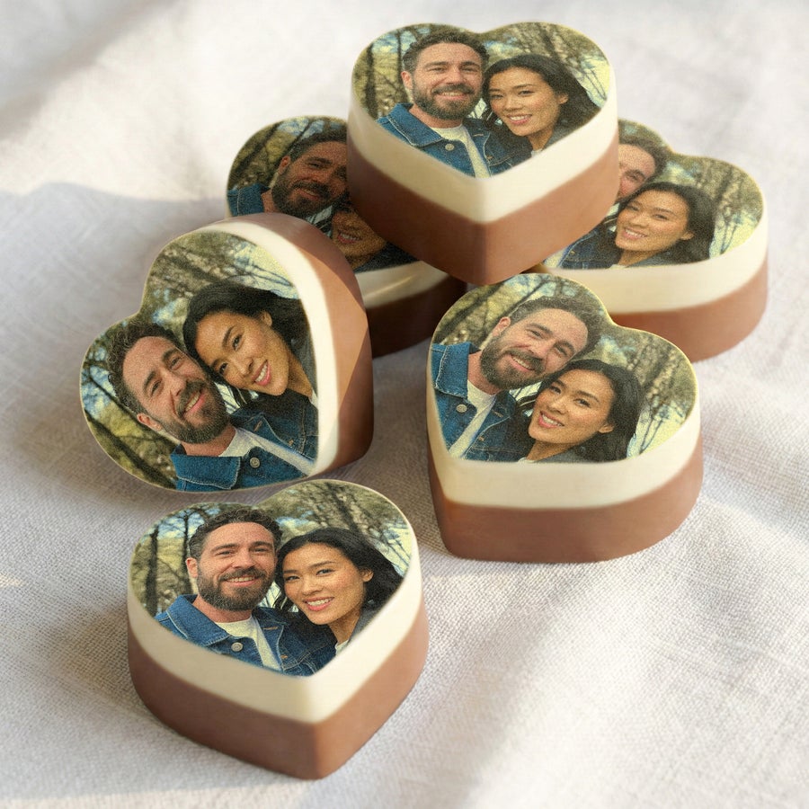 Chocolade hartjes met foto