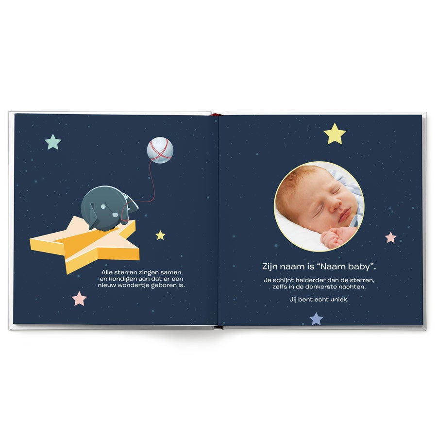 Babyboek met naam, foto, geslacht en geboortedatum - Hardcover