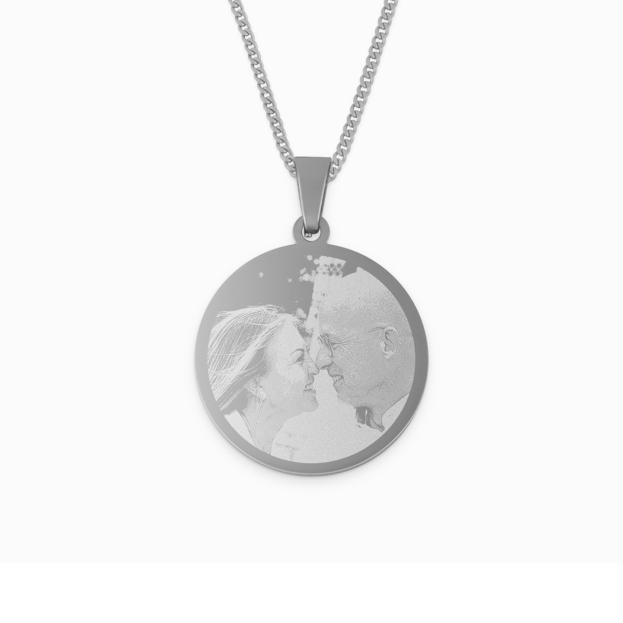 Ketting ronde hanger met foto zilver