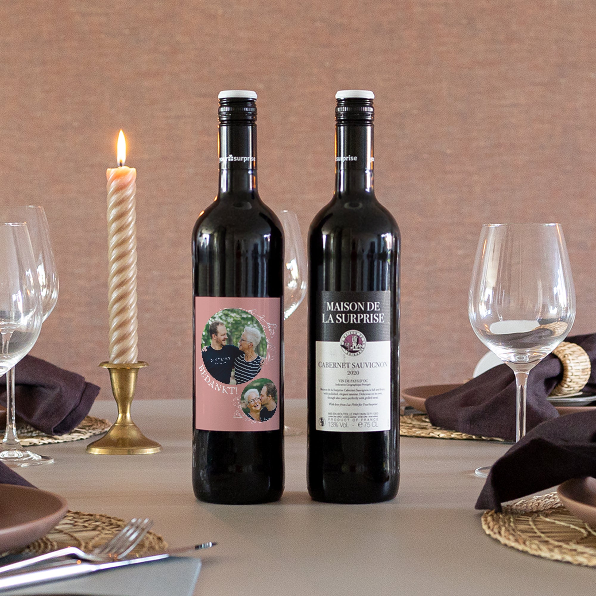 Wijn met bedrukt etiket - Maison de la Surprise - Cabernet Sauvignon Wijn met bedrukt etiket - Maison de la Surprise - Cabernet Sauvignon
