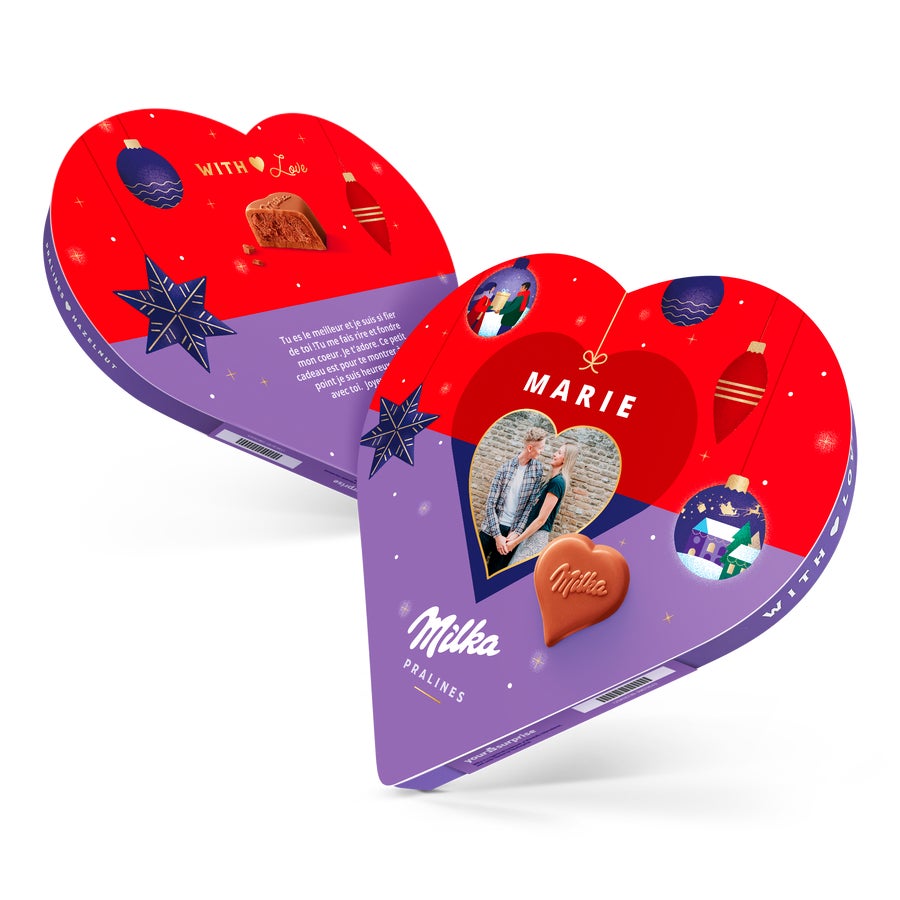 Coeur au Chocolat Milka Personnalisé - Noël
