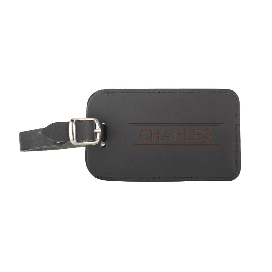 Leather luggage tag