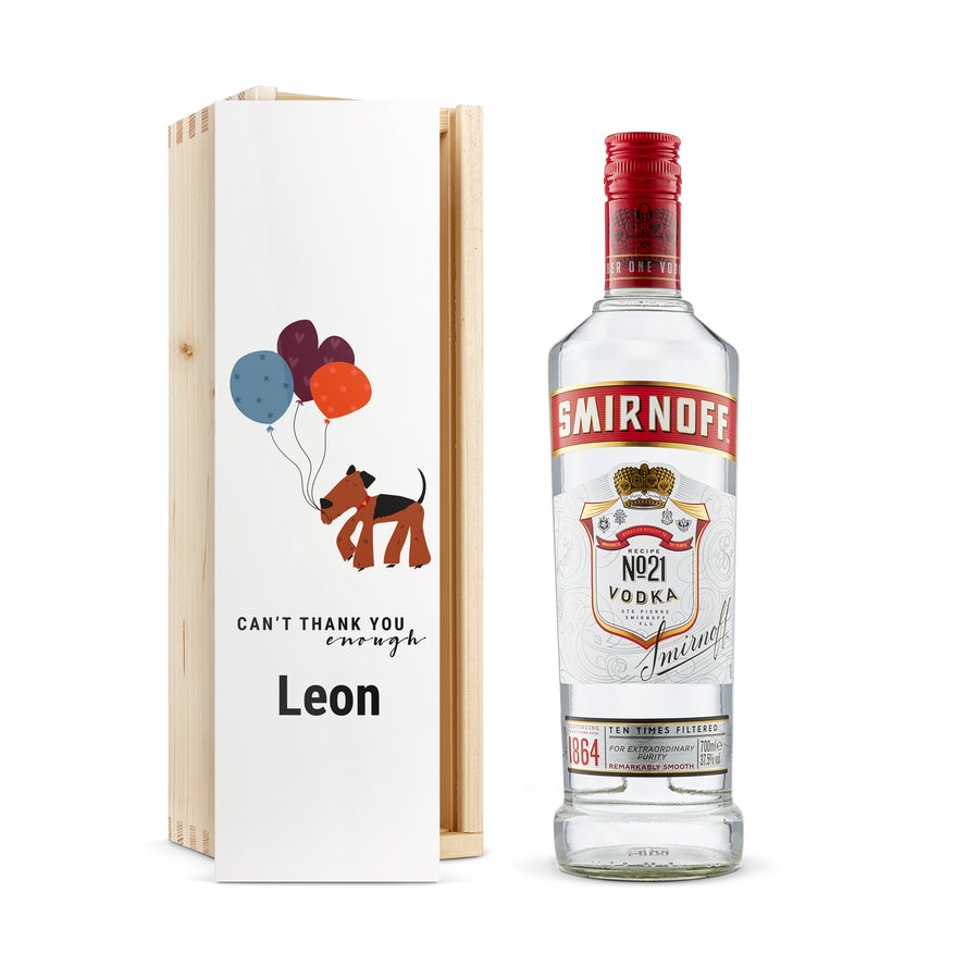 Smirnoff Vodka in personalisierter Kiste