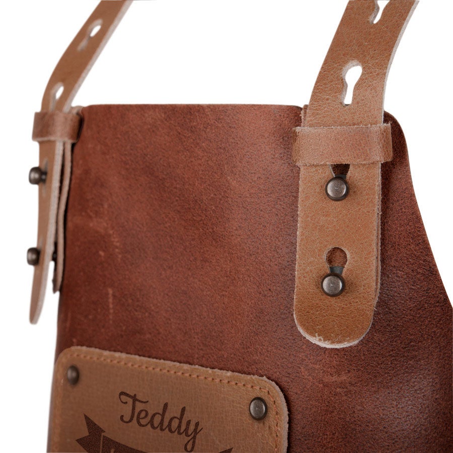 Personalised children's apron - leather