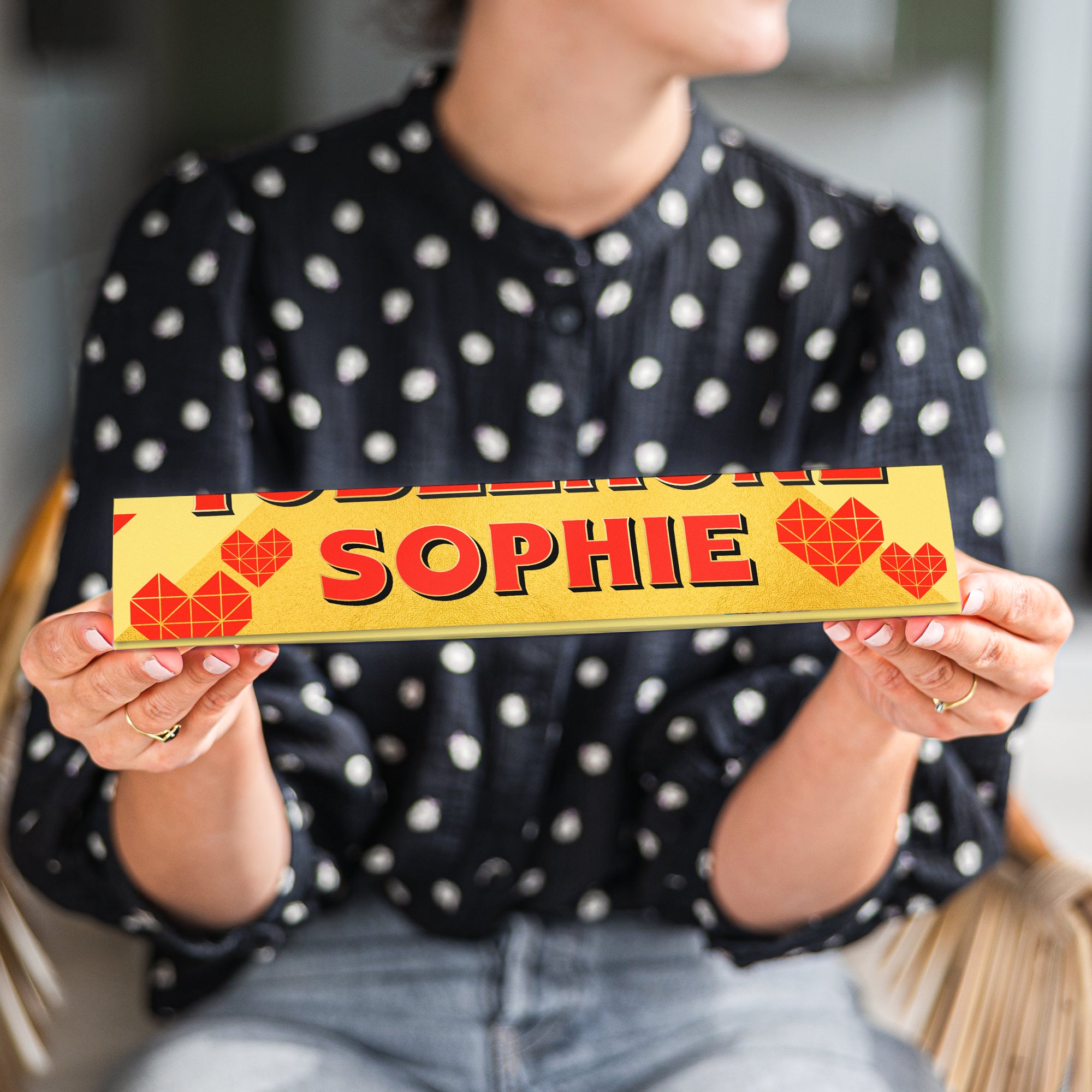 Toblerone liefdesreep met naam en foto - Large