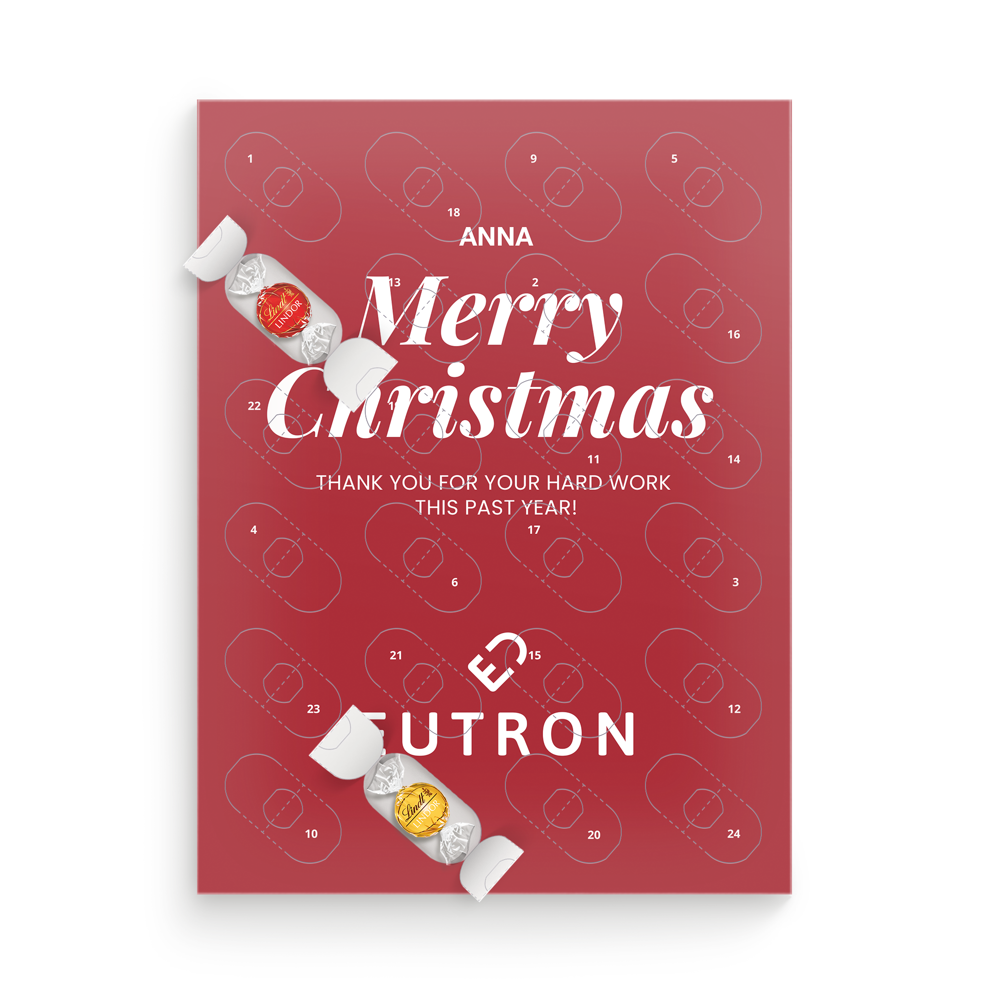Calendario dell'Avvento Lindor Assorti Mix personalizzato