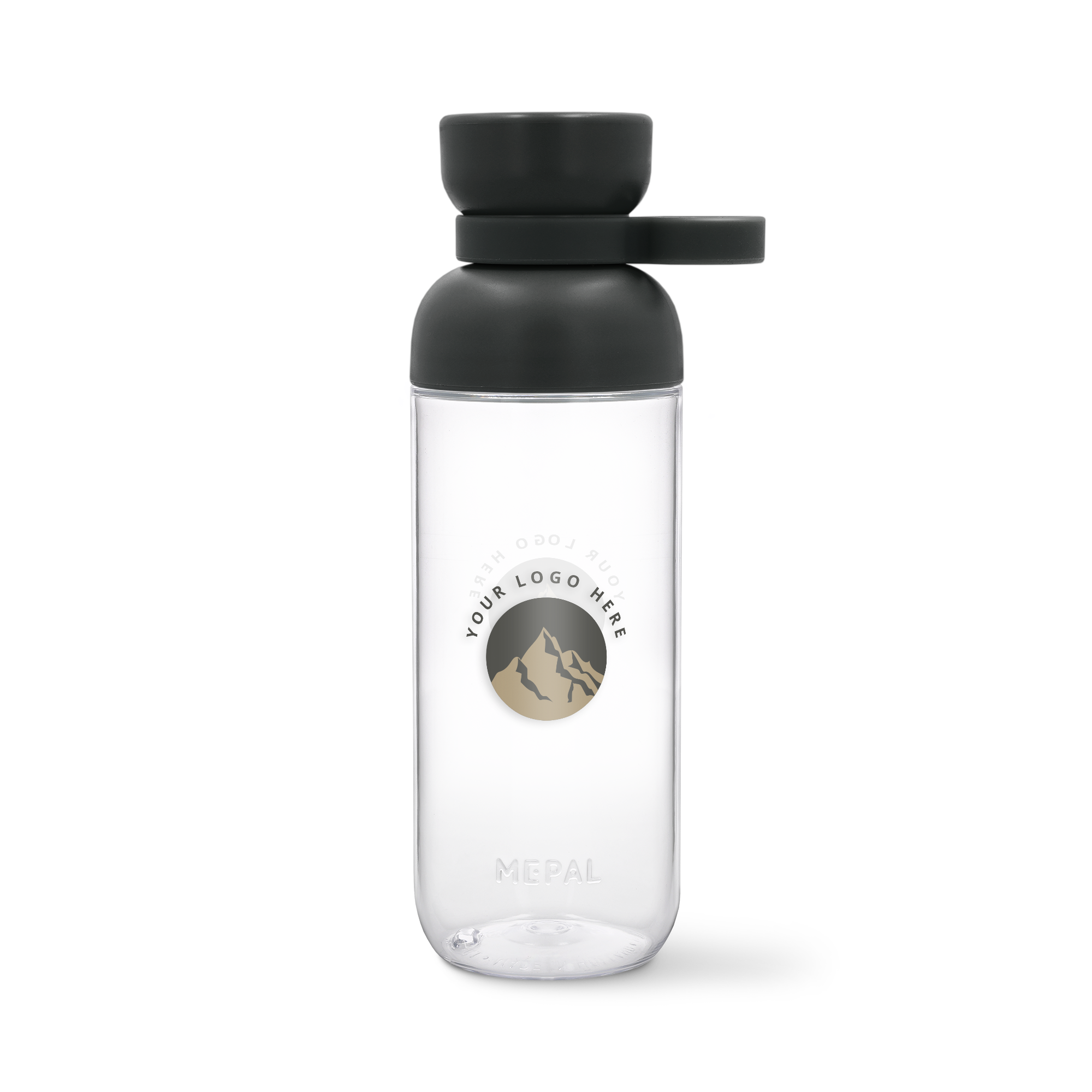 Bouteille d'eau Mepal transparente personnalisable avec logo montagne imprimé