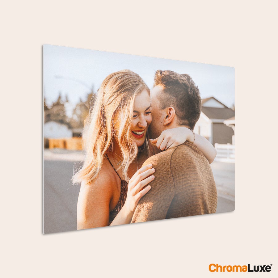 Foto collage op aluminium Jouw Instafoto's aan de muur: aluminium Instacollage met een geprinte foto van een stel